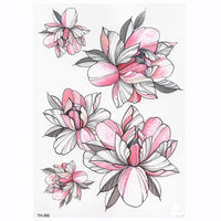 Waterproof Temporary Tattoo Sticker Lotus Rose Pattern Water Transfer Under Breast Shoulder Flower Body Art Fake Tatoo