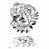 Waterproof Temporary Tattoo Sticker Lotus Rose Pattern Water Transfer Under Breast Shoulder Flower Body Art Fake Tatoo