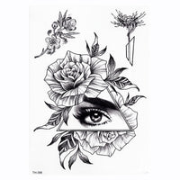Waterproof Temporary Tattoo Sticker Lotus Rose Pattern Water Transfer Under Breast Shoulder Flower Body Art Fake Tatoo