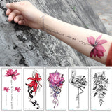 temporary armband tattoos waterproof temporary tattoo sticker flower lotus tattoo sleeve women wrist arm sleeves tatoo fake girl