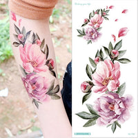 temporary armband tattoos waterproof temporary tattoo sticker flower lotus tattoo sleeve women wrist arm sleeves tatoo fake girl