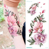 temporary armband tattoos waterproof temporary tattoo sticker flower lotus tattoo sleeve women wrist arm sleeves tatoo fake girl