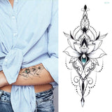 temporary armband tattoos waterproof temporary tattoo sticker flower lotus tattoo sleeve women wrist arm sleeves tatoo fake girl