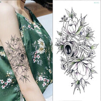 temporary armband tattoos waterproof temporary tattoo sticker flower lotus tattoo sleeve women wrist arm sleeves tatoo fake girl