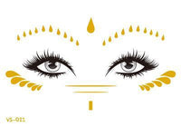 2021 New Gold Face Temporary Tattoo Waterproof Blocked Freckles Makeup Stickers Eye Decal Wholesale