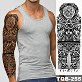 Large Arm Sleeve Tattoo Lion Crown King Rose Waterproof Temporary Tatoo Sticker Wild Wolf Tiger Men Full Skull Totem Tatto
