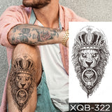 Waterproof Temporary Tattoo Sticker Forest Lion Tiger Bear Flash Tattoos Women Leopard Wolf Crown Body Art Arm Fake Tatoo Men