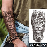 Waterproof Temporary Tattoo Sticker Forest Lion Tiger Bear Flash Tattoos Women Leopard Wolf Crown Body Art Arm Fake Tatoo Men