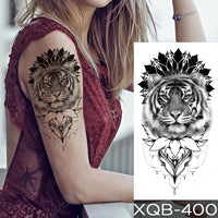 Waterproof Temporary Tattoo Sticker Forest Lion Tiger Bear Flash Tattoos Women Leopard Wolf Crown Body Art Arm Fake Tatoo Men