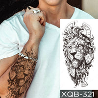 Waterproof Temporary Tattoo Sticker Forest Lion Tiger Bear Flash Tattoos Women Leopard Wolf Crown Body Art Arm Fake Tatoo Men