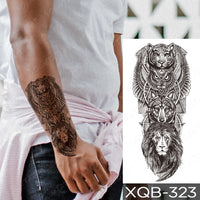 Waterproof Temporary Tattoo Sticker Forest Lion Tiger Bear Flash Tattoos Women Leopard Wolf Crown Body Art Arm Fake Tatoo Men