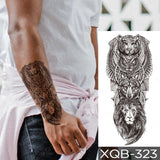 Waterproof Temporary Tattoo Sticker Forest Lion Tiger Bear Flash Tattoos Women Leopard Wolf Crown Body Art Arm Fake Tatoo Men