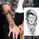 Waterproof Temporary Tattoo Sticker Forest Lion Tiger Bear Flash Tattoos Women Leopard Wolf Crown Body Art Arm Fake Tatoo Men