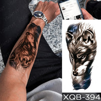 Waterproof Temporary Tattoo Sticker Forest Lion Tiger Bear Flash Tattoos Women Leopard Wolf Crown Body Art Arm Fake Tatoo Men