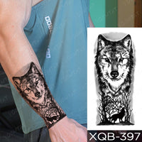 Waterproof Temporary Tattoo Sticker Forest Lion Tiger Bear Flash Tattoos Women Leopard Wolf Crown Body Art Arm Fake Tatoo Men
