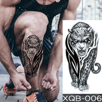 Waterproof Temporary Tattoo Sticker Forest Lion Tiger Bear Flash Tattoos Women Leopard Wolf Crown Body Art Arm Fake Tatoo Men