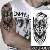 Waterproof Temporary Tattoo Sticker Forest Lion Tiger Bear Flash Tattoos Women Leopard Wolf Crown Body Art Arm Fake Tatoo Men
