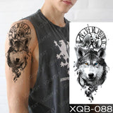 Waterproof Temporary Tattoo Sticker Forest Lion Tiger Bear Flash Tattoos Women Leopard Wolf Crown Body Art Arm Fake Tatoo Men