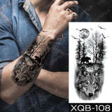 Waterproof Temporary Tattoo Sticker Forest Lion Tiger Bear Flash Tattoos Women Leopard Wolf Crown Body Art Arm Fake Tatoo Men