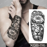 Waterproof Temporary Tattoo Sticker Forest Lion Tiger Bear Flash Tattoos Women Leopard Wolf Crown Body Art Arm Fake Tatoo Men