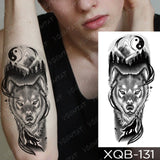 Waterproof Temporary Tattoo Sticker Forest Lion Tiger Bear Flash Tattoos Women Leopard Wolf Crown Body Art Arm Fake Tatoo Men