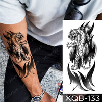Waterproof Temporary Tattoo Sticker Forest Lion Tiger Bear Flash Tattoos Women Leopard Wolf Crown Body Art Arm Fake Tatoo Men