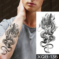 Waterproof Temporary Tattoo Sticker Forest Lion Tiger Bear Flash Tattoos Women Leopard Wolf Crown Body Art Arm Fake Tatoo Men