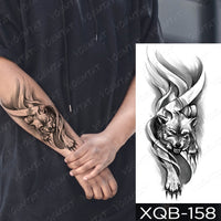 Waterproof Temporary Tattoo Sticker Forest Lion Tiger Bear Flash Tattoos Women Leopard Wolf Crown Body Art Arm Fake Tatoo Men