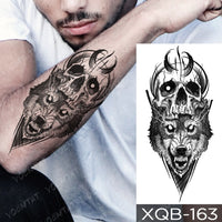 Waterproof Temporary Tattoo Sticker Forest Lion Tiger Bear Flash Tattoos Women Leopard Wolf Crown Body Art Arm Fake Tatoo Men