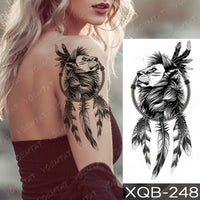 Waterproof Temporary Tattoo Sticker Forest Lion Tiger Bear Flash Tattoos Women Leopard Wolf Crown Body Art Arm Fake Tatoo Men