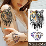 Waterproof Temporary Tattoo Sticker Forest Lion Tiger Bear Flash Tattoos Women Leopard Wolf Crown Body Art Arm Fake Tatoo Men