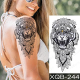 Waterproof Temporary Tattoo Sticker Forest Lion Tiger Bear Flash Tattoos Women Leopard Wolf Crown Body Art Arm Fake Tatoo Men