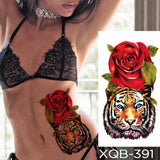 Waterproof Temporary Tattoo Sticker Forest Lion Tiger Bear Flash Tattoos Women Leopard Wolf Crown Body Art Arm Fake Tatoo Men