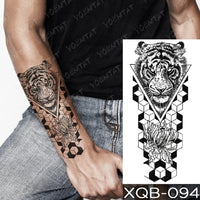 Waterproof Temporary Tattoo Sticker Forest Lion Tiger Bear Flash Tattoos Women Leopard Wolf Crown Body Art Arm Fake Tatoo Men