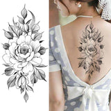 Women's Fashion Flower Temporary Tattoos Sticker Fake Rose Feather TatooS Decal Waterproof Body Art Legs Arm Tatoos For Women