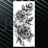 Women's Fashion Flower Temporary Tattoos Sticker Fake Rose Feather TatooS Decal Waterproof Body Art Legs Arm Tatoos For Women