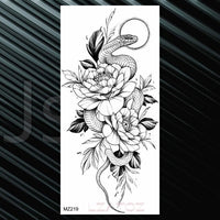 Women's Fashion Flower Temporary Tattoos Sticker Fake Rose Feather TatooS Decal Waterproof Body Art Legs Arm Tatoos For Women