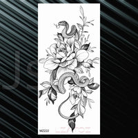 Women's Fashion Flower Temporary Tattoos Sticker Fake Rose Feather TatooS Decal Waterproof Body Art Legs Arm Tatoos For Women