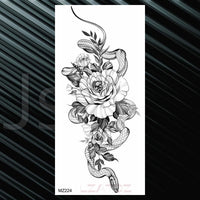 Women's Fashion Flower Temporary Tattoos Sticker Fake Rose Feather TatooS Decal Waterproof Body Art Legs Arm Tatoos For Women