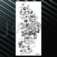 Women's Fashion Flower Temporary Tattoos Sticker Fake Rose Feather TatooS Decal Waterproof Body Art Legs Arm Tatoos For Women