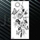 Women's Fashion Flower Temporary Tattoos Sticker Fake Rose Feather TatooS Decal Waterproof Body Art Legs Arm Tatoos For Women