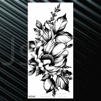 Women's Fashion Flower Temporary Tattoos Sticker Fake Rose Feather TatooS Decal Waterproof Body Art Legs Arm Tatoos For Women