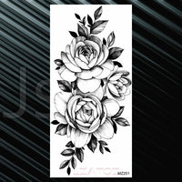 Women's Fashion Flower Temporary Tattoos Sticker Fake Rose Feather TatooS Decal Waterproof Body Art Legs Arm Tatoos For Women