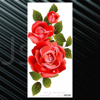 Women's Fashion Flower Temporary Tattoos Sticker Fake Rose Feather TatooS Decal Waterproof Body Art Legs Arm Tatoos For Women
