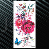Women's Fashion Flower Temporary Tattoos Sticker Fake Rose Feather TatooS Decal Waterproof Body Art Legs Arm Tatoos For Women