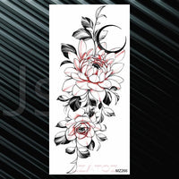 Women's Fashion Flower Temporary Tattoos Sticker Fake Rose Feather TatooS Decal Waterproof Body Art Legs Arm Tatoos For Women