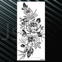 Women's Fashion Flower Temporary Tattoos Sticker Fake Rose Feather TatooS Decal Waterproof Body Art Legs Arm Tatoos For Women
