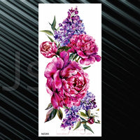 Women's Fashion Flower Temporary Tattoos Sticker Fake Rose Feather TatooS Decal Waterproof Body Art Legs Arm Tatoos For Women