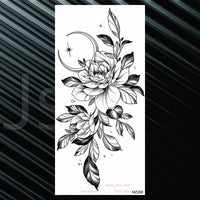 Women's Fashion Flower Temporary Tattoos Sticker Fake Rose Feather TatooS Decal Waterproof Body Art Legs Arm Tatoos For Women