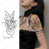 Waterproof Temporary Tattoo Sticker Body Makeup Flame Finger Tattoos Smiley Black Square Rose Flower Art Flash Fake Tattoos